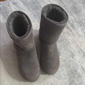 UGG Gray Winter Boots with Plush Lining and Mid-Calf Height